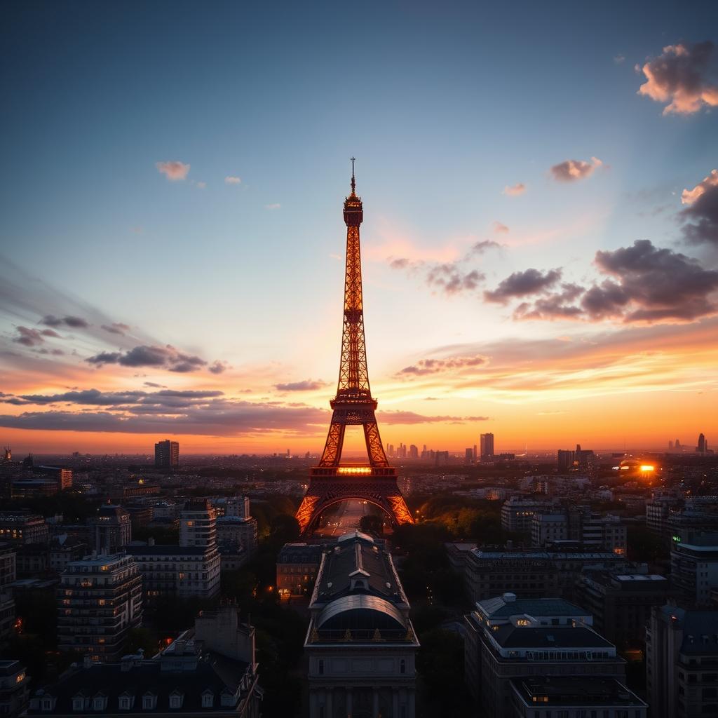 Til den seneste artikel om AI-investeringer i Europa, kunne et kraftfuldt billede være et dramatisk panorama af det moderne Paris, der fanger Eiffeltårnet i forgrunden, badet i det gyldne lys af solnedgangen. Billedet skal tages fra en højde, der giver udsigt over byen, med Eiffeltårnet strategisk placeret i overensstemmelse med den gyldne snits komposition for at skabe en harmonisk balance med de moderne bygninger og energikravene i baggrunden. Denne scenografi vil symbolisere den dynamiske fusion mellem tradition og fremadskuende innovation, repræsenteret ved Frankrigs massive investeringer i AI. Optagelsen vil kræve et kamera som Sony A7R IV med en 16-35mm f/2.8 linse for at opnå den brede vinkel, der er nødvendig for panoramabilledet. Eksponeringen kunne være indstillet til 1/125 sekunder ved f/8, ISO 100 for optimal skarphed og dybdeskarphed, der fanger detaljerne i både de historiske og moderne elementer af skyline. Efterfølgende behandling i Adobe Lightroom ville tillade justeringer i kontrast og farver, hvilket sikrer, at det varme, indbydende lys fremhæver Paris som et teknologisk epicenter og en ledestjerne i den europæiske AI-revolution.