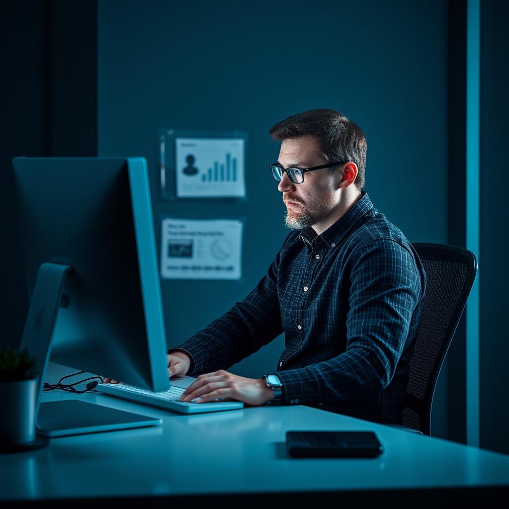 Til den sidste del af artiklen vil jeg tage et billede, der visuelt opsummerer bekymringerne ved AI-hukommelse og dens påvirkning på den menneskelige interaktion på arbejdspladsen. Motivationen for billedet vil være at fange en medarbejder, der sidder ved sit skrivebord med en åben bærbar computer, hvor ChatGPT-interfacet er synligt. Medarbejderen ser eftertænksom ud, hvilket illustrerer den indre konflikt mellem teknologiens fordele og dens potentielle risici. Kompositionen vil følge tredelingens regel, hvor medarbejderen optager venstre del af billedet, mens skærmen fylder den højre, hvilket skaber en visuel balance og fokus på interaktionen mellem mennesket og maskinen. Til fotografering anvendes en Canon EOS R5 med en RF 24-70mm f/2.8L IS USM-linse, sat til f/4 for at skabe en god dybdeskarphed, der holder både medarbejderen og skærmbilledet skarpt. ISO-værdien vil være indstillet til 800 for at fange detaljer i et hverdagskontormiljø med naturligt lys, eventuelt tilføjet lidt blødt kunstlys for at undgå skygger. Efterfølgende redigering i Adobe Lightroom vil fokusere på at fremhæve de subtile nuancer i medarbejderens ansigt, mens belysningen på skærmen understreger den teknologi, der skaber dette dilemma, og tilføjer en eftertænksom atmosfære til billedet.